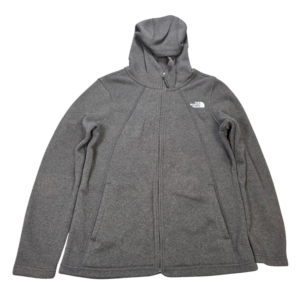 The‎ North Face Full Zip Sweater Fleece Hoodie Women's Size L Gray Sherpa Lined